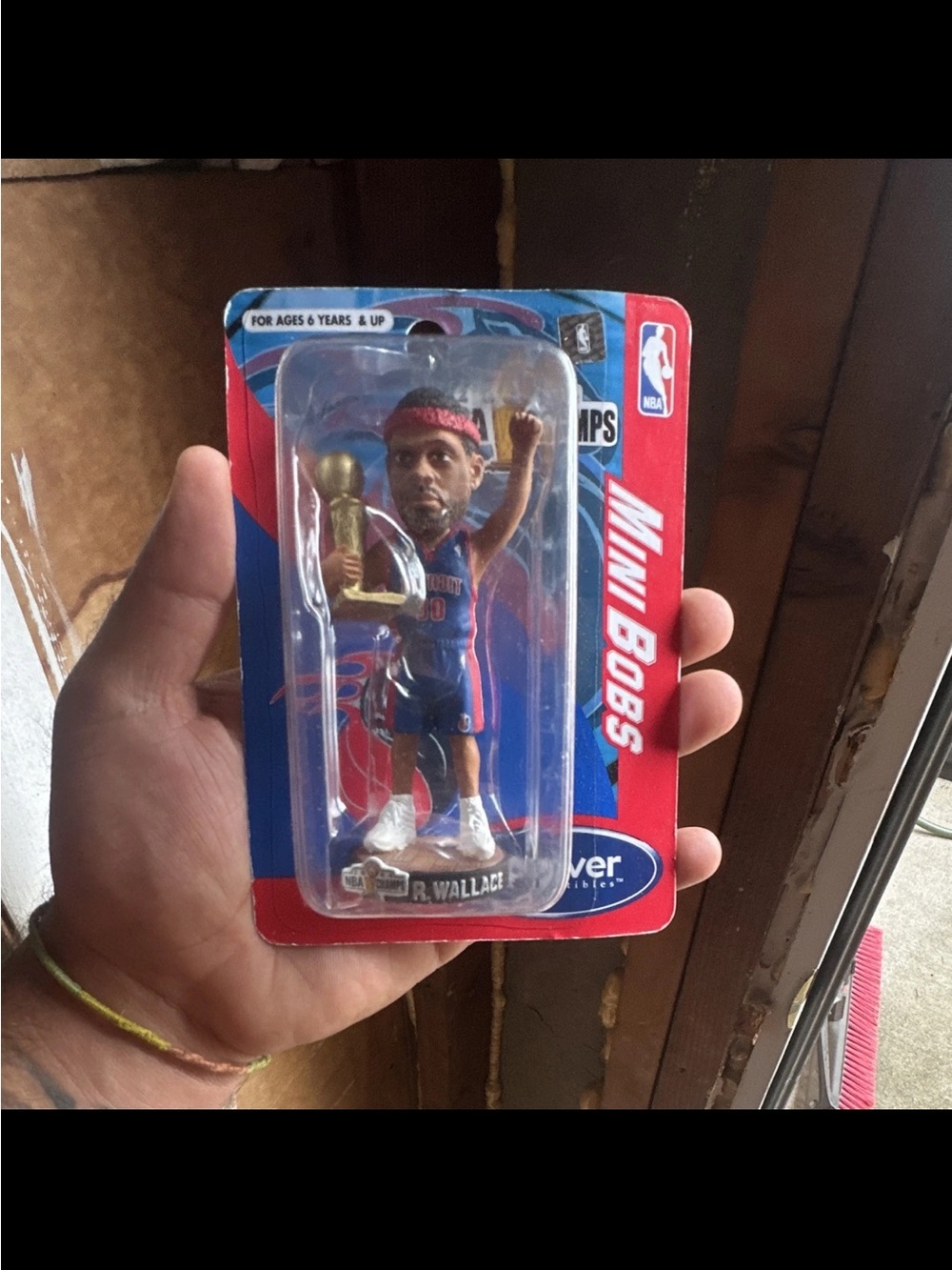 Forever Collectibles Red&Blue Rasheed Wallace Detroit Pistons Mini Bobblehead